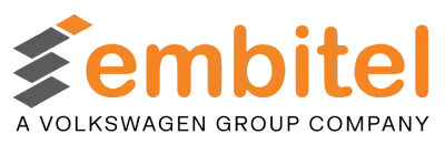 Embitel, a Volkswagen Group company, logo