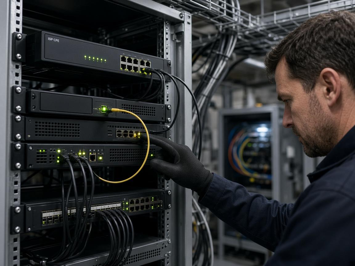 Enterprise internet CPE and fibre handoff in a comms room